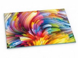 Szklana deska kuchenna do krojenia na prezent 40x30 cm Tęczowe mazaje 127b