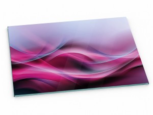 Szklana deska kuchenna do krojenia na prezent 30x20 cm Fuksja fale 129a