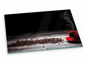 Szklana deska kuchenna do krojenia na prezent 30x20 cm Filiżanka kawy 131a