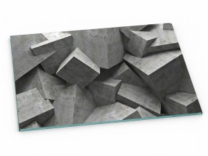 Szklana deska kuchenna do krojenia na prezent 30x20 cm Geometria beton 132a