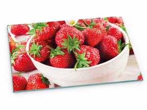 Szklana deska kuchenna do krojenia na prezent 30x20 cm Truskawki 136a