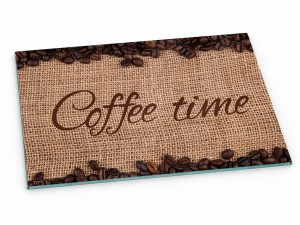 Szklana deska kuchenna do krojenia na prezent 30x20 cm Coffee time 144a