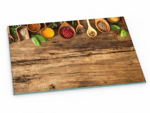 Szklana deska kuchenna do krojenia na prezent 30x20 cm Przyprawy 146a