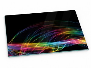 Szklana deska kuchenna do krojenia na prezent 30x20 cm Kolorowe nitki 149a