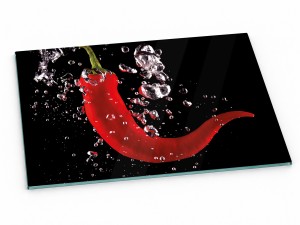 Szklana deska kuchenna do krojenia 60x20 cm Papryczka chilli 155c