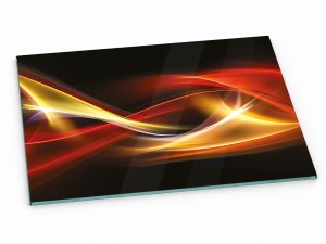 Szklana deska kuchenna do krojenia 30x20 cm Czerwień i złoto 202a