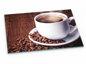 Szklana deska kuchenna do krojenia na prezent 60x30 cm Filiżanka kawy 204d