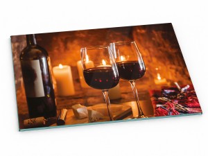 Szklana deska kuchenna do krojenia na prezent 30x20 cm Wino i świece 210a