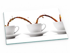 Szklana deska kuchenna do krojenia 30x20 cm Filiżanki z kawą 221a