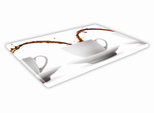 SZKLANA DESKA KUCHENNA 30x20 221a Filiżanki z kawą