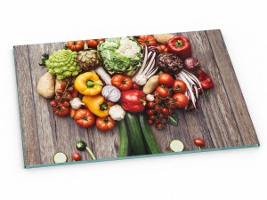 Szklana deska kuchenna do krojenia na prezent 30x20 cm Drzewo warzywne 225a