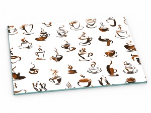 Szklana deska kuchenna do krojenia na prezent 30x20 cm Grafika kawy 230a