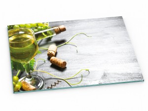 Szklana deska kuchenna do krojenia na prezent 40x30 cm Białe wino 232b