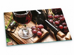 Szklana deska kuchenna do krojenia na prezent 60x30 cm Czerwone wino 237d