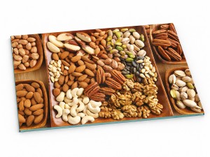 Szklana deska kuchenna do krojenia na prezent 60x30 cm Orzechy 250d
