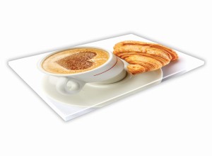 SZKLANA DESKA KUCHENNA 40x30 253b Kawa i croissant