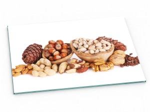 Szklana deska kuchenna do krojenia na prezent 60x20 cm Orzechy 261c