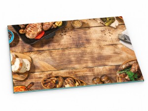 Szklana deska kuchenna do krojenia na prezent 60x20 cm Grill 265c