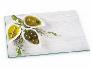 Szklana deska kuchenna do krojenia na prezent 60x30 cm Oliwki 277d