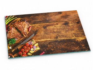 Szklana deska kuchenna do krojenia na prezent 60x20 cm Grill 290c