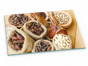 Szklana deska kuchenna do krojenia na prezent 60x30 cm Przyprawy 292d