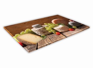 SZKLANA DESKA KUCHENNA 40x30 295b Sery i owoce
