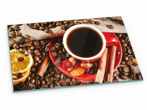 Szklana deska kuchenna do krojenia na prezent 60x20 cm Kawa 301c