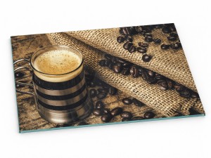 Szklana deska kuchenna do krojenia na prezent 60x30 cm Kawa 304d