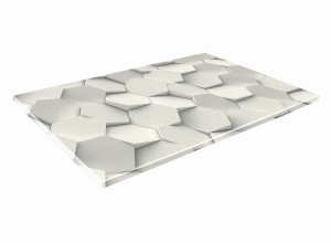 SZKLANA DESKA KUCHENNA 30x20 314a Geometria biała
