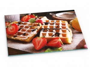 Szklana deska kuchenna do krojenia na prezent 60x20 cm Gofry 321c