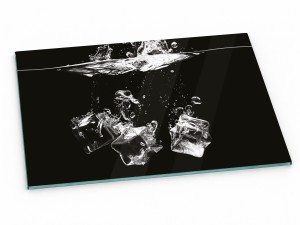 Szklana deska kuchenna do krojenia na prezent 60x20 cm Kostki lodu 324c
