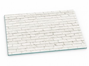 Szklana deska kuchenna do krojenia na prezent 30x20 cm Biała cegła 349a