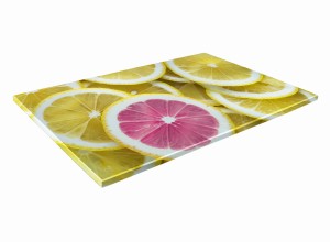 SZKLANA DESKA KUCHENNA 60x20 354c Cytryna
