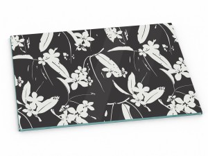 Szklana deska kuchenna do krojenia 30x20 cm Grafika w kwiaty 363a