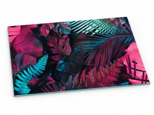 Szklana deska kuchenna do krojenia na prezent 30x20 cm Kolorowe liście 370a