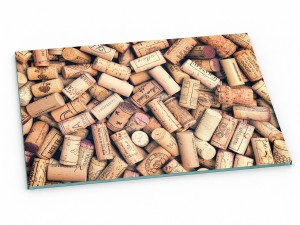 Szklana deska kuchenna do krojenia na prezent 30x20 cm Korki od wina 371a