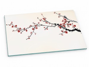 Szklana deska kuchenna do krojenia na prezent 30x20 cm Wiśnia 407a