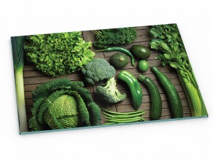 Szklana deska kuchenna do krojenia na prezent 60x30 cm Zielone warzywa 411d