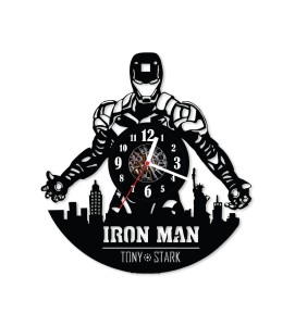 Zegar ścienny z płyty winylowej Iron Man 65.13