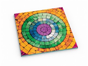 Szklana deska kuchenna do krojenia na prezent 30x30 cm Kolorowa kostka 428f