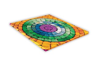 SZKLANA DESKA KUCHENNA 35x35 428g Kolorowa kostka