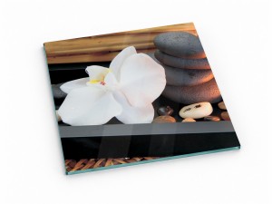Szklana deska kuchenna do krojenia na prezent 30x30 cm Biała orchidea 431f