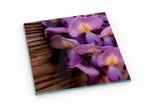 Szklana deska kuchenna do krojenia na prezent 40x40 cm Orchidea fiolet 432h