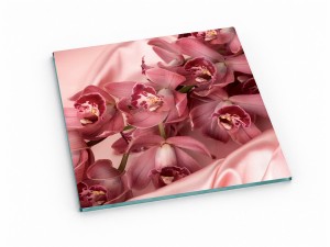 Szklana deska kuchenna do krojenia na prezent 30x30 cm Różowa orchidea 433f