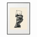 czarna rama 50x70cm i 70x100cm z passe-partout