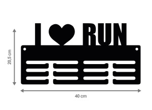 Wieszak na medale I LOVE RUN 40cm 11.2