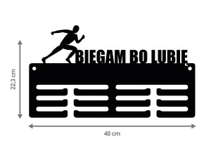 Wieszak na medale BIEGAM BO LUBIĘ 40cm 16.2