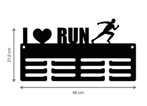Wieszak na medale I LOVE RUN 40cm 22.2