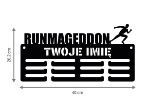 Wieszak na medale RUNMAGEDDON IMIĘ 40cm 98.2