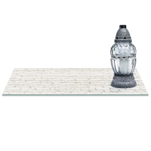 SZKLANA PODSTAWKA POD ZNICZE z dedykacją 60x30cm Cegły 349d
